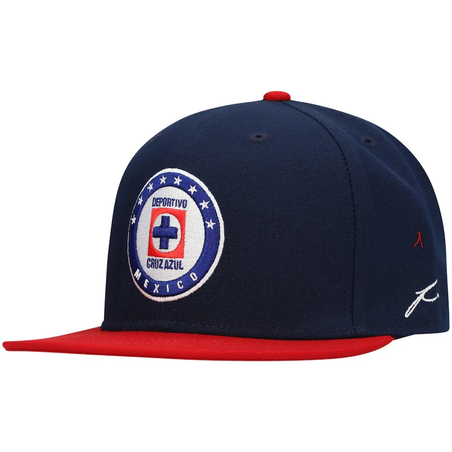 Cruz Azul Fitted Fan Ink Cap Hat Navy Red - THE 4TH QUARTER