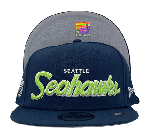 Seattle Seahawks Snapback New Era Script Cap Hat Navy