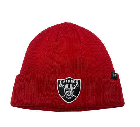 Raiders Beanie '47 Brand Embroidered Folded Cap Red
