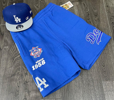 Los Angeles Dodgers Mens Mitchell & Ness Origin Fleece Shorts