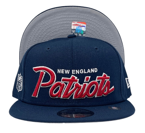New England Patriots Snapback New Era Script Cap Hat Navy