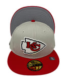 Kansas City Chiefs Fitted New Era 59FIFTY Super Bowl Champions World Class Cap Hat Cream Reds