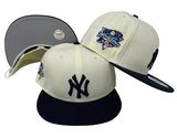 New York Yankees Fitted New Era 59Fifty NY Logo Chrome Navy Cap Hat Grey UV