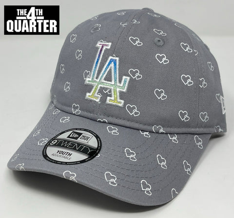 Los Angeles Dodgers Kids Toddler Youth Adjustable 9Twenty Logo Pop Cap Hat Grey