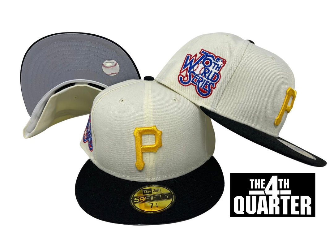 Pittsburgh Pirates Fitted New Era 59Fifty 76th WS Chrome Black Cap Hat Grey UV - THE 4TH QUARTER