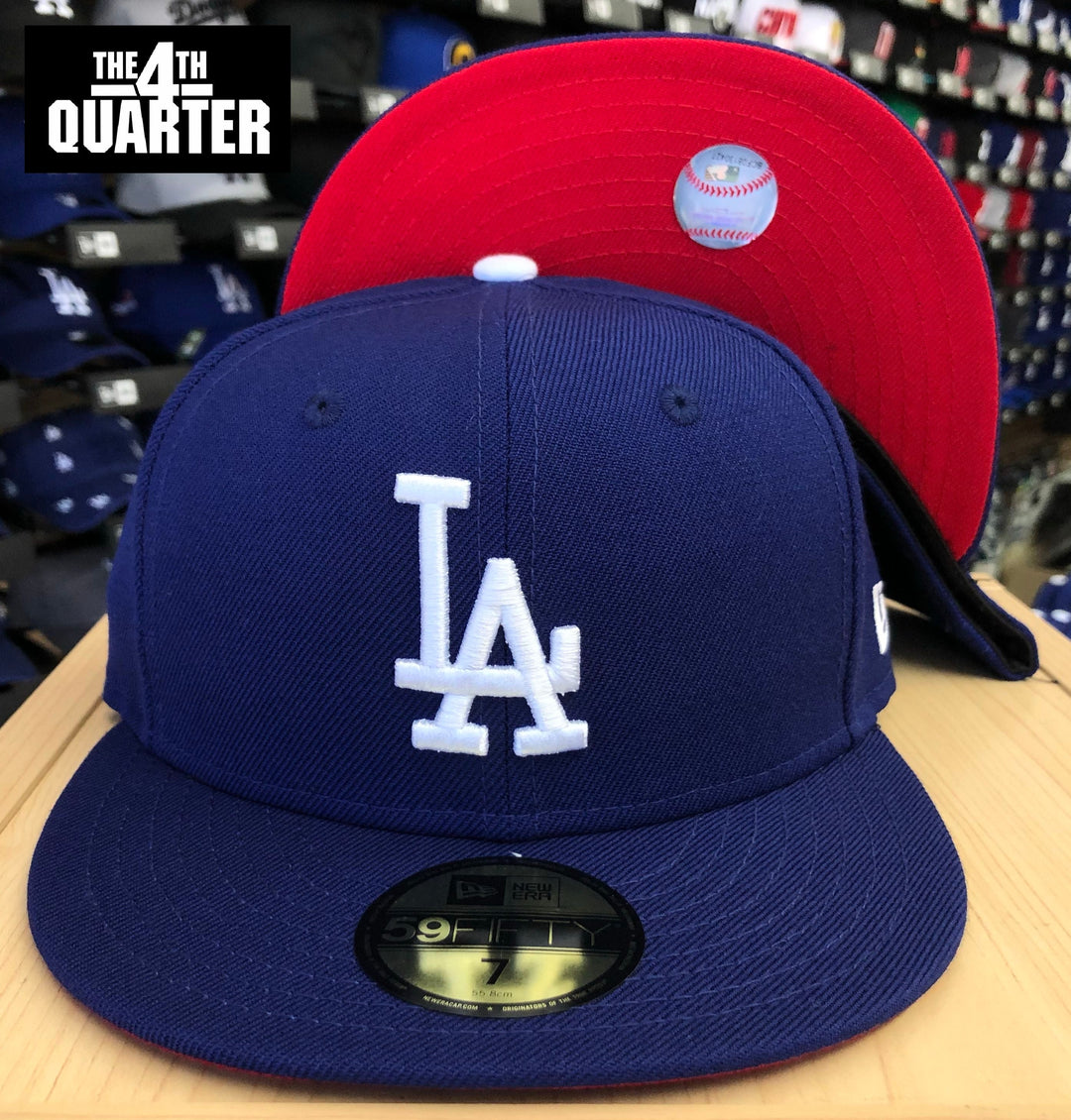 Los Angeles Dodgers Fitted New Era 59Fifty Royal Cap Hat Red UV - THE 4TH QUARTER