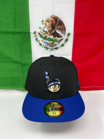 Yaquis de Obregon LMP Fitted New Era 59Fifty Black Blue Hat Cap Grey UV