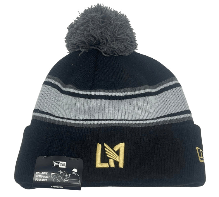 Los Angeles FC Beanie New Era Cuff Knit Pom Hat Repeat Black - THE 4TH QUARTER