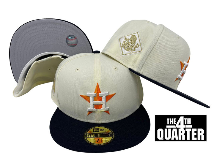 Houston Astros Fitted New Era 59Fifty 2017 WS Chrome Navy Cap Hat Grey UV - THE 4TH QUARTER