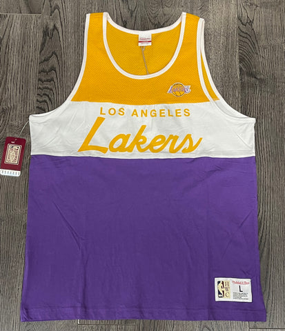 Los Angeles Lakers Mens Mitchell & Ness Script Cotton Tank Top