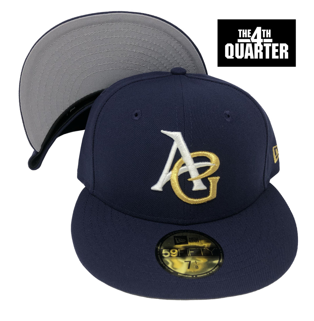 Algodoneros de Guasave Fitted New Era AG Logo 59Fifty Mexican LMP Navy Hat Cap Grey UV - THE 4TH QUARTER