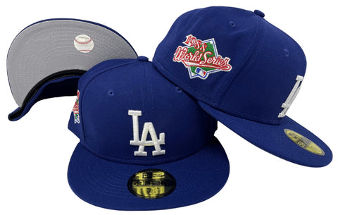 Los Angeles Dodgers Fitted New Era 59Fifty 1988 WS Blue Cap Hat Grey UV