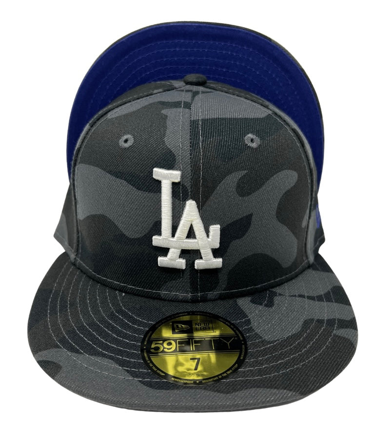 Los Angeles Dodgers Fitted New Era 59Fifty LA Logo Black Camo Cap Hat - THE 4TH QUARTER