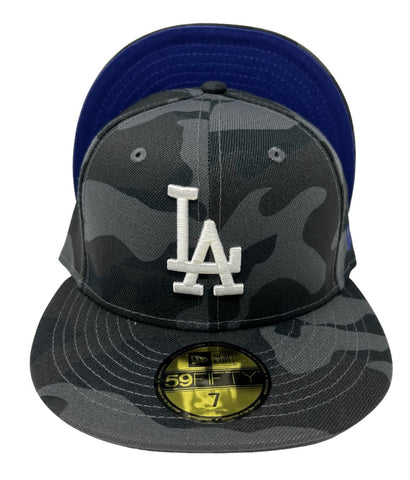 Los Angeles Dodgers Fitted New Era 59Fifty LA Logo Black Camo Cap Hat