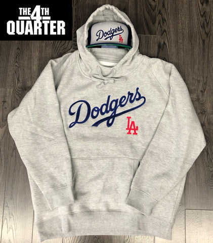 Los Angeles Dodgers Mens Sweatshirt Antigua Victory Pullover Hoodie Grey