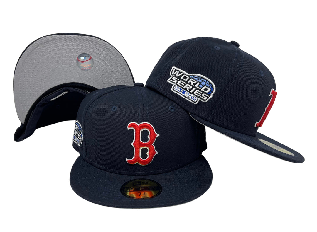 Boston Red Sox Fitted New Era 59FIFTY 2004 World Series Cap Hat Navy - THE 4TH QUARTER