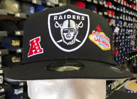 Raiders Fitted New Era 59Fifty Icons Black Hat Cap