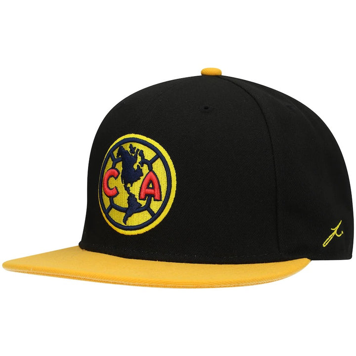Club America Fitted Fan Ink Cap Hat Black Yellow - THE 4TH QUARTER