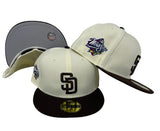 San Diego Padres Fitted New Era 59Fifty Chrome Brown Cap Hat Grey UV