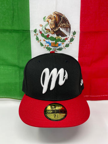 Diablos Rojos Del Mexico Fitted LMB New Era 59Fifty Black Red Hat Cap Grey UV