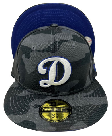 Los Angeles Dodgers Fitted New Era 59Fifty D Logo Black Camo Cap Hat