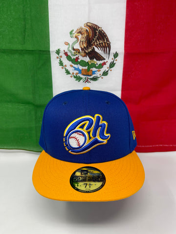 Charros De Jalisco Fitted New Era 59Fifty LMP Blue Gold Hat Cap Grey UV