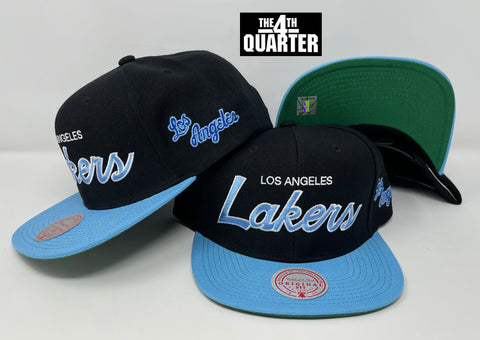 Los Angeles Lakers Snapback Mitchell & Ness Script Black Sky Hat Cap