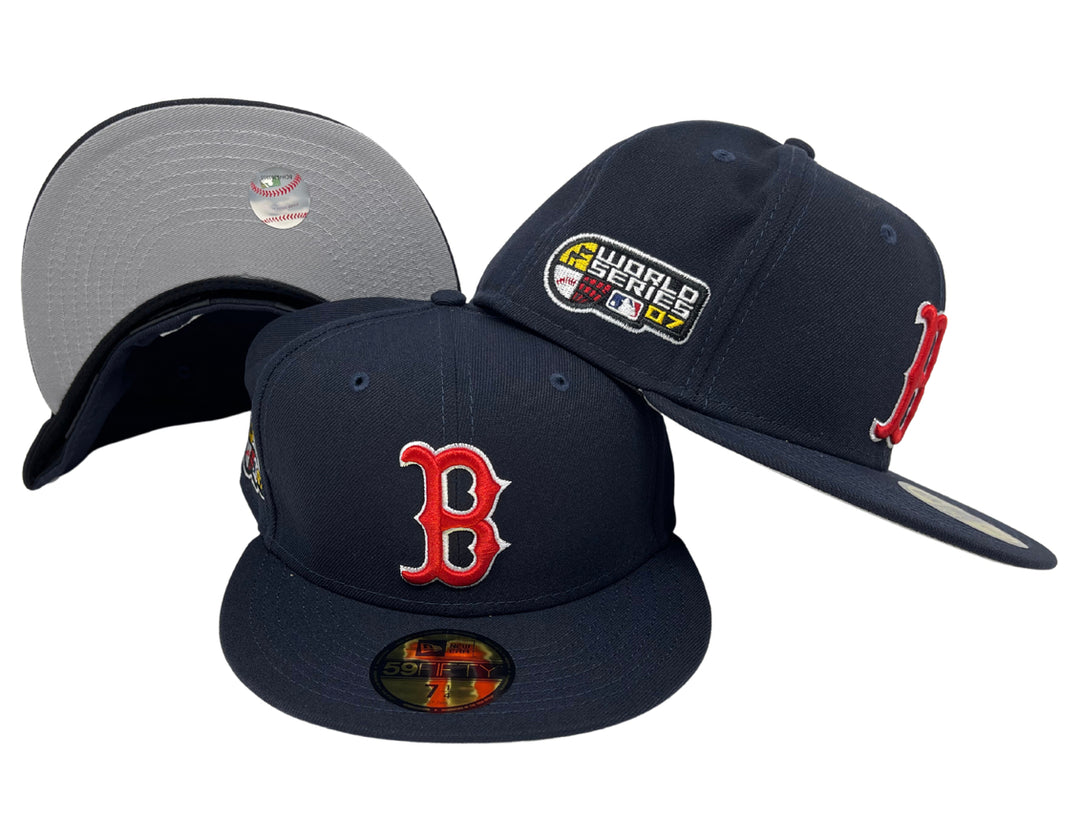 Boston Red Sox Fitted New Era 59FIFTY 2007 World Series Cap Hat Navy - THE 4TH QUARTER