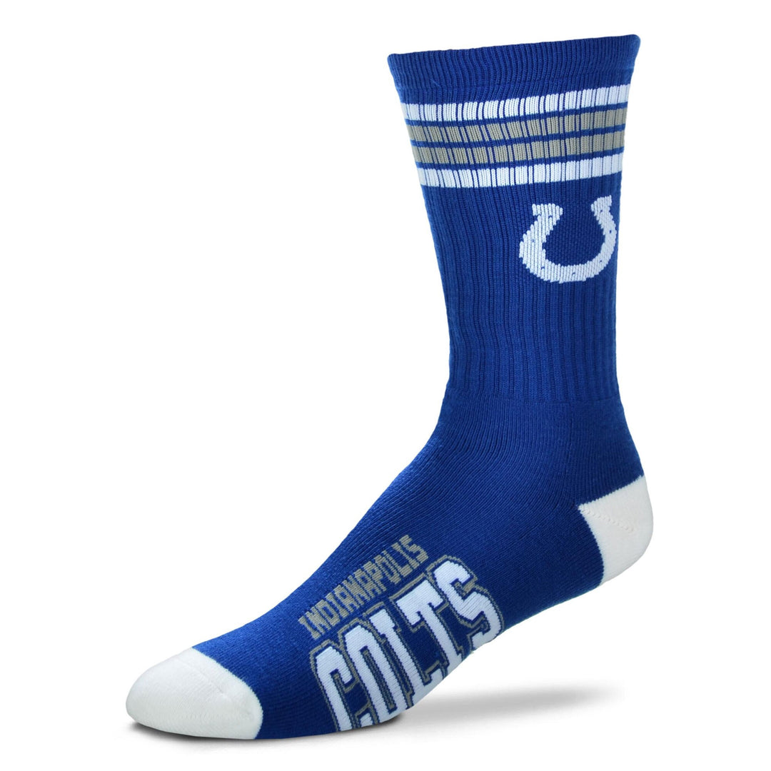 Indianapolis Colts Socks 4-Stripe Long Deuce Team Color Performance Blue - THE 4TH QUARTER