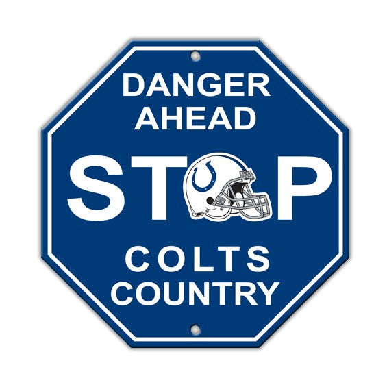 Indianapolis Colts Bar Home Decor Plastic Stop Sign - THE 4TH QUARTER