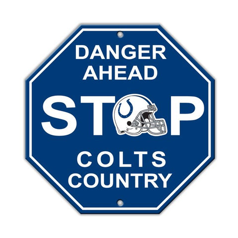 Indianapolis Colts Bar Home Decor Plastic Stop Sign