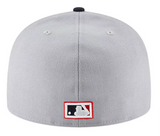 Cleveland Indians Fitted New Era 59FIFTY Cooperstown Collection Wool Cap Hat Grey Navy
