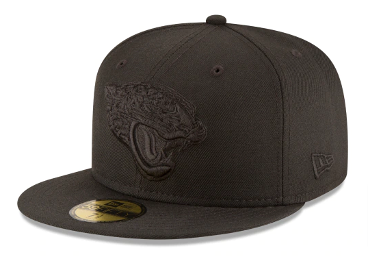 Jacksonville Jaguars Fitted New Era 59Fifty Black on Black Cap Hat - THE 4TH QUARTER