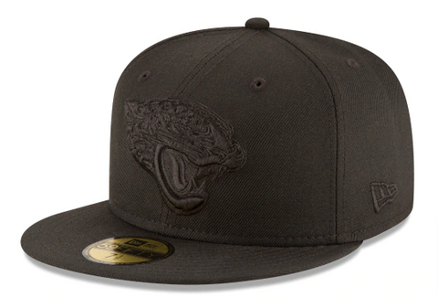 Jacksonville Jaguars Fitted New Era 59Fifty Black on Black Cap Hat