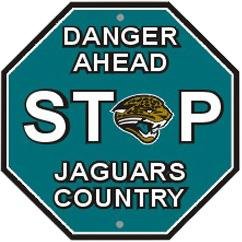 Jacksonville Jaguars Bar Home Decor Plastic Stop Sign