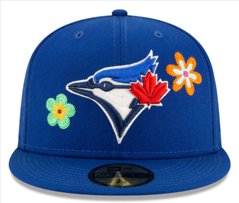 Toronto Blue Jays Fitted New Era 59Fifty Flower Power Royal Hat Cap Pink UV