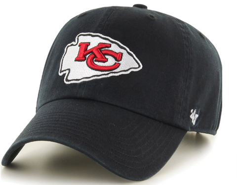 Kansas City Chiefs Strapback 47 Brand Clean Up Adjustable Cap Hat Black