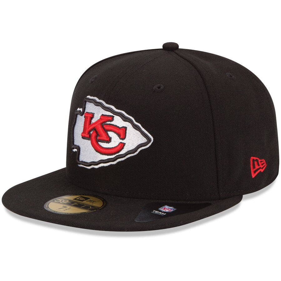 Kansas City Chiefs Fitted New Era 59Fifty Black Hat Cap - THE 4TH QUARTER
