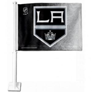 Los Angeles Kings Auto Tailgating Truck or Car Flag Black - THE 4TH QUARTER