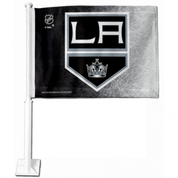 Los Angeles Kings Auto Tailgating Truck or Car Flag Ice Black Grey - THE 4TH QUARTER