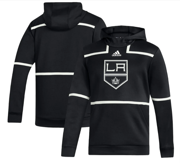 Los Angeles Kings Mens Sweatshirt Adidas Pullover Hoodie Under the Lights AEROREADY Black - THE 4TH QUARTER