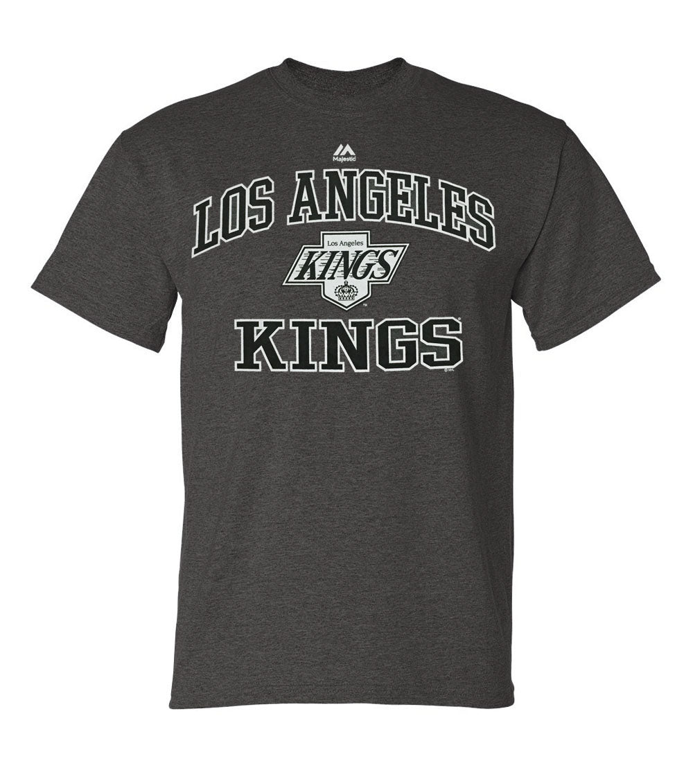 Los Angeles Kings Mens Majestic Chevy Heart & Soul T-Shirt Charcoal - THE 4TH QUARTER