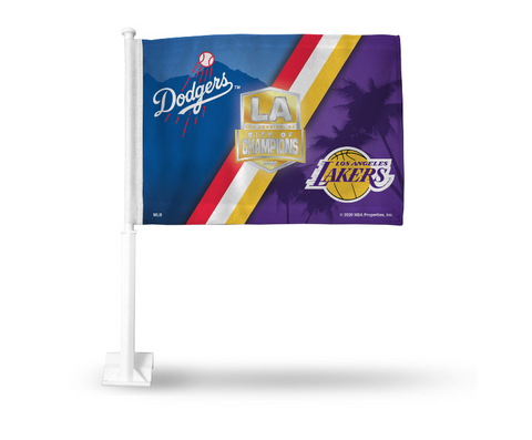 Los Angeles Dodgers X Lakers 2020 City of Champions Car Flag