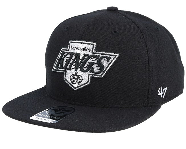 Los Angeles Kings Snapback 47 Brand Captain No Shot Vintage Logo Cap Hat Black - THE 4TH QUARTER