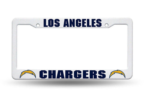 Los Angeles Chargers White Plastic License Plate Frame