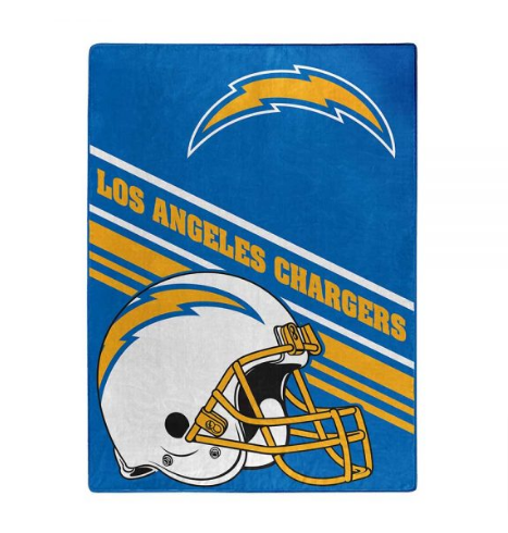 Los Angeles Chargers Blanket 60" x 80" Slant Raschel Throw - THE 4TH QUARTER
