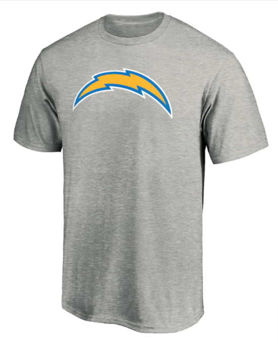 Los Angeles Chargers Mens T-Shirt Fanatics Primary Logo Grey Tee - THE 4TH QUARTER