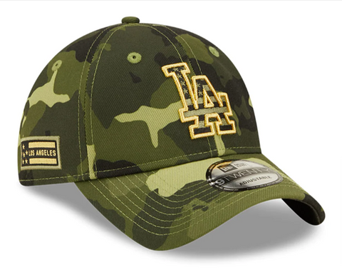 Los Angeles Dodgers Strapback New Era 9Twenty Adjustable 2022 Armed Forces Day Cap Hat