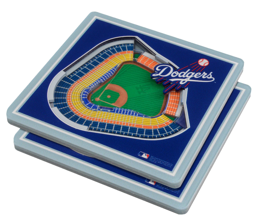 Los Angeles Dodgers Blue 3D Stadium Views Coasters 2pc - THE 4TH QUARTER