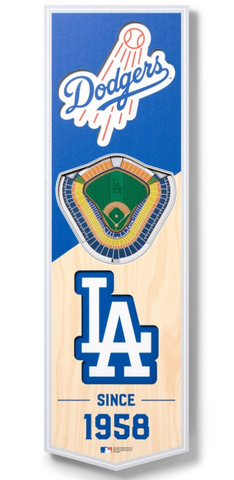 Los Angeles Dodgers 6'' x 19'' 3D StadiumView Wood Banner